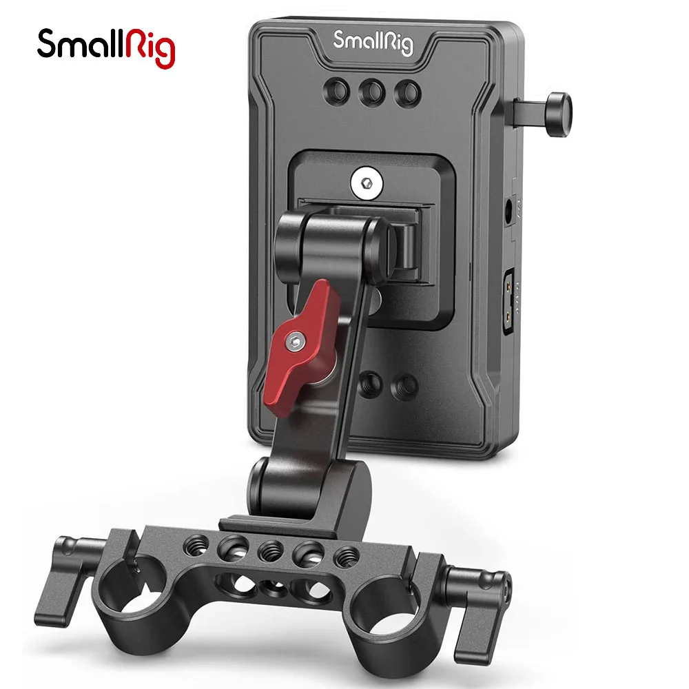 Piastra adattatore batteria SmallRig V Mount con braccio prolunga Splitter alimentatore per Sony Canon DSLR accessori per fotocamere 3499