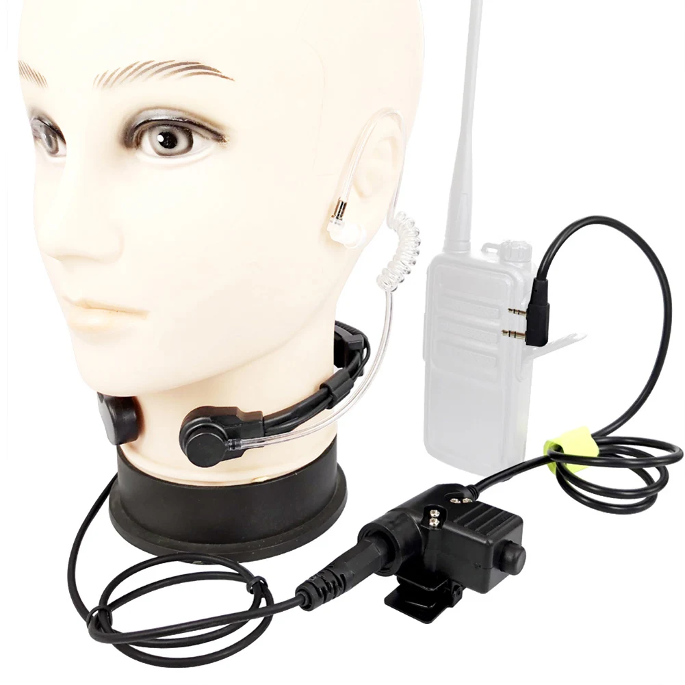 

Throat Mic Walkie-Talkie Headset Transceiver Covert Tube Finger PTT Earpiece For Kenwood for Baofeng UV 5R UV 82 RT622 RB618