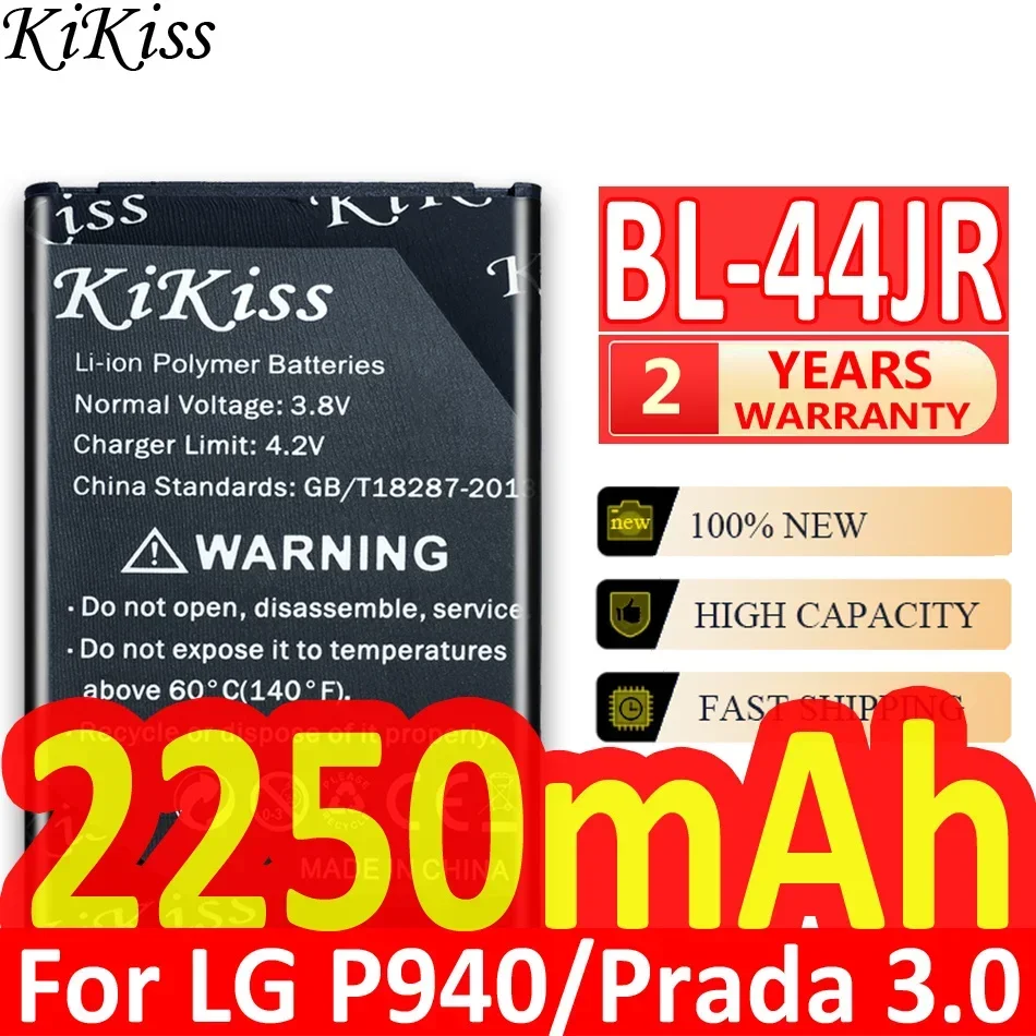 Аккумулятор KiKiss BL-44JR 2250 мАч для LG P940/Prada 3.0 Prada K2 SU540 SU800 D160 L40 BL 44JR Bateria