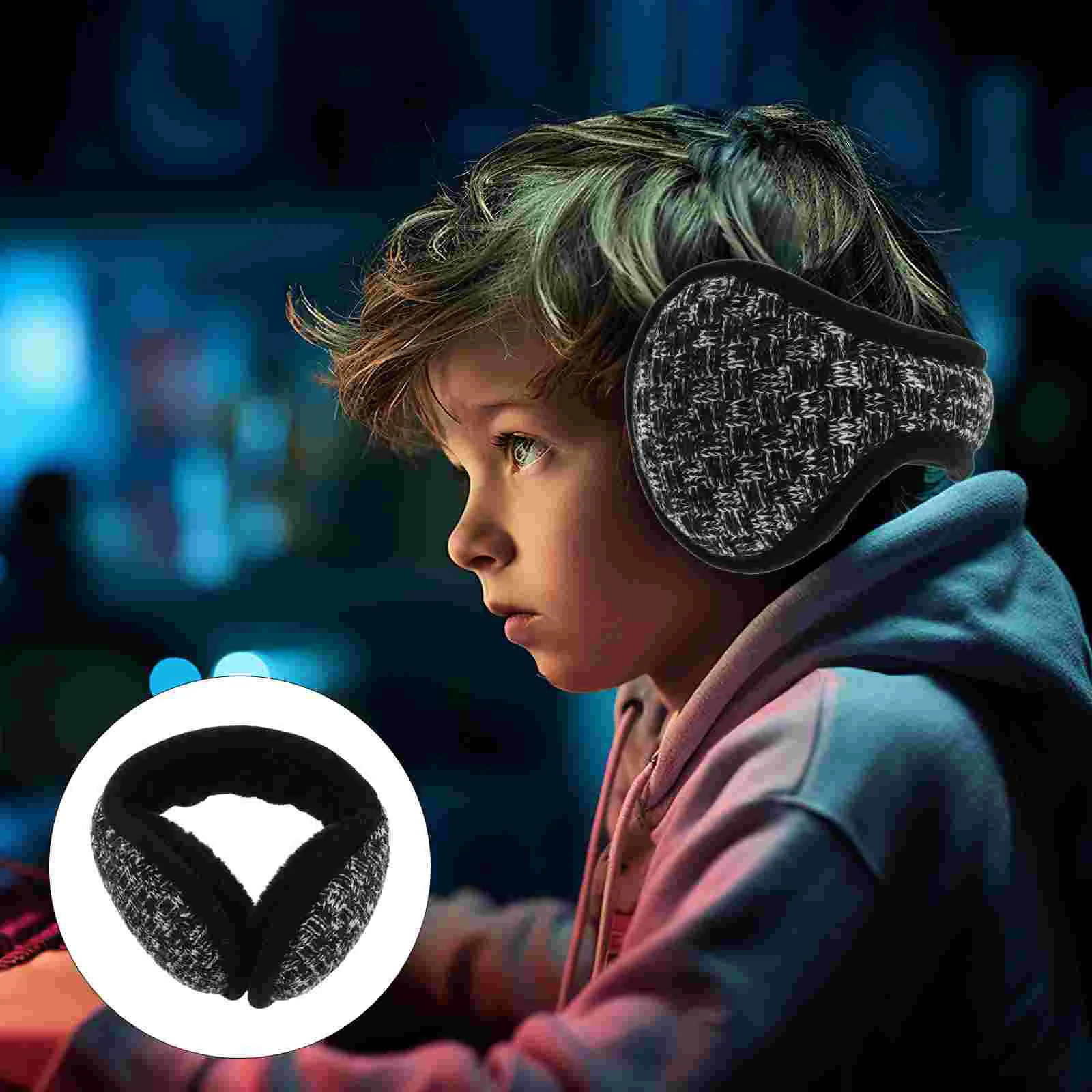 Зимние наушники вязаные теплые грелки для мужчин пушистая складная повязка на