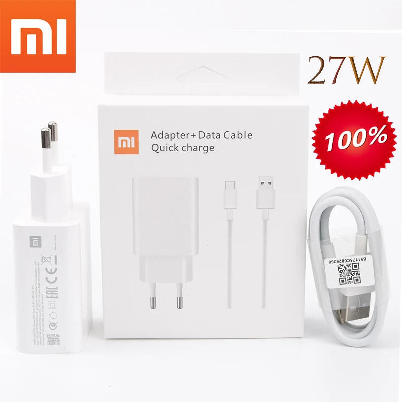 Быстрое зарядное устройство xiaomi 27 Вт оригинальный EU QC 4 0 турбо адаптер для