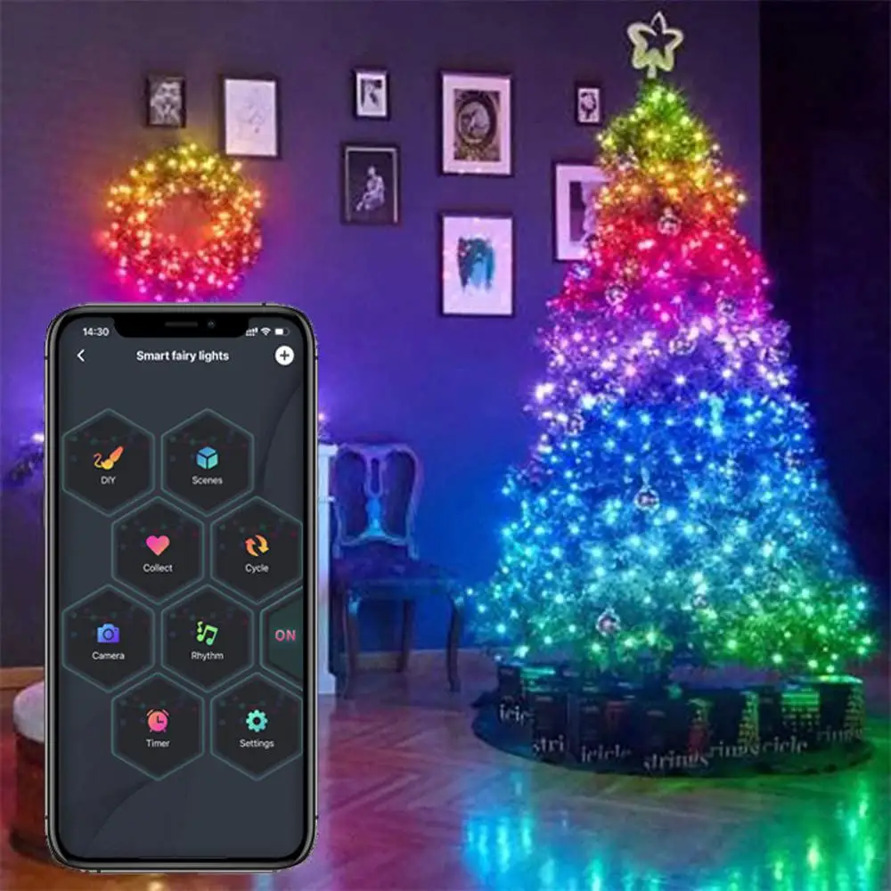 

Светодиодная гирлянда на рождественскую елку, RGB-подсветка