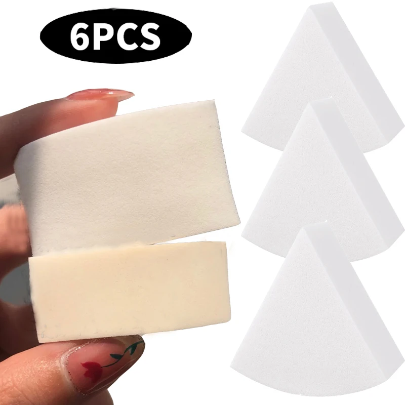 

6pcs/pack Triangle Shaped Powder Puff Makeup Blend Liquid Foundation Powder Wet and Dry Detail Sponge Cosmetic Puff Beauty Tools