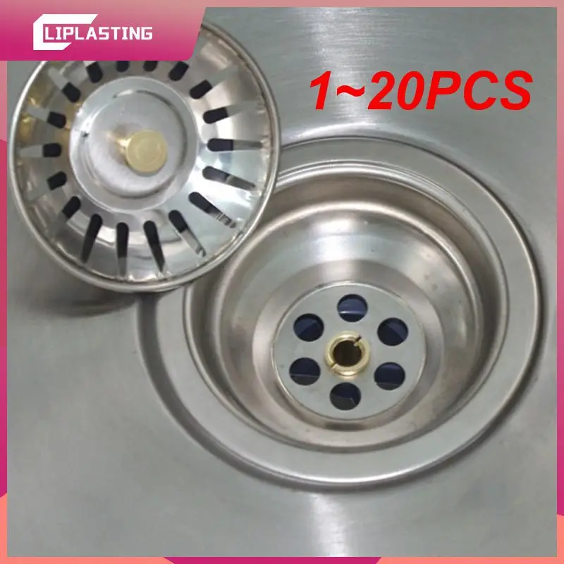 

1~20PCS Kitchen Accessories Stainless Steel Sink Strainer Wash Basin Bathroom Hair Filter Plug Pool Filter Floor Drain Sink