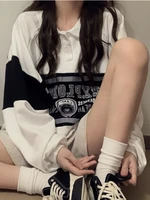 deeptown preppy style graphic hoodies women korean vintage oversized sweatshirt casual all match long sleeve tops retro harajuku