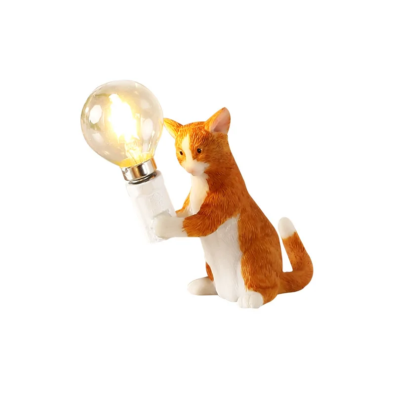 

Modern Animals Creative LED Table Lamp Children's Bedroom Decoration Resin Cat Table Lights Home Decor Light Lighting Fixtures
