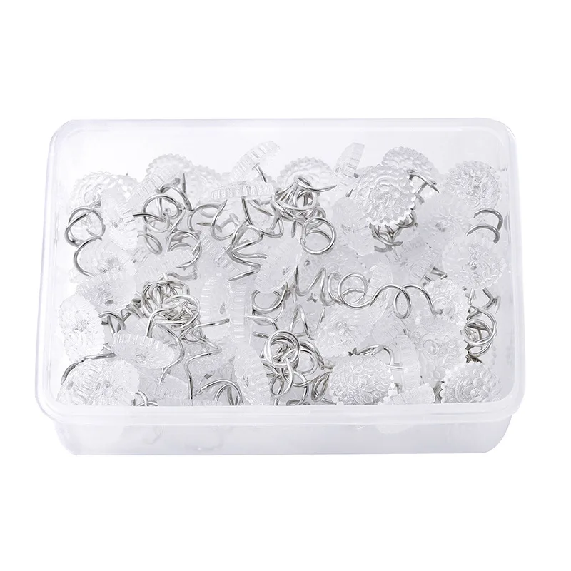 

100/50pcs Clear Fabric Twist Pins Couch Chair Car Sofa Headliner Repair Loose Drapery Craft DIY Locating Pins With Box