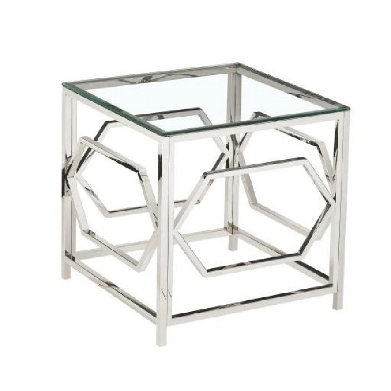 

Italian style modern design coffee table center table chrome steel silver deluxe coffee table