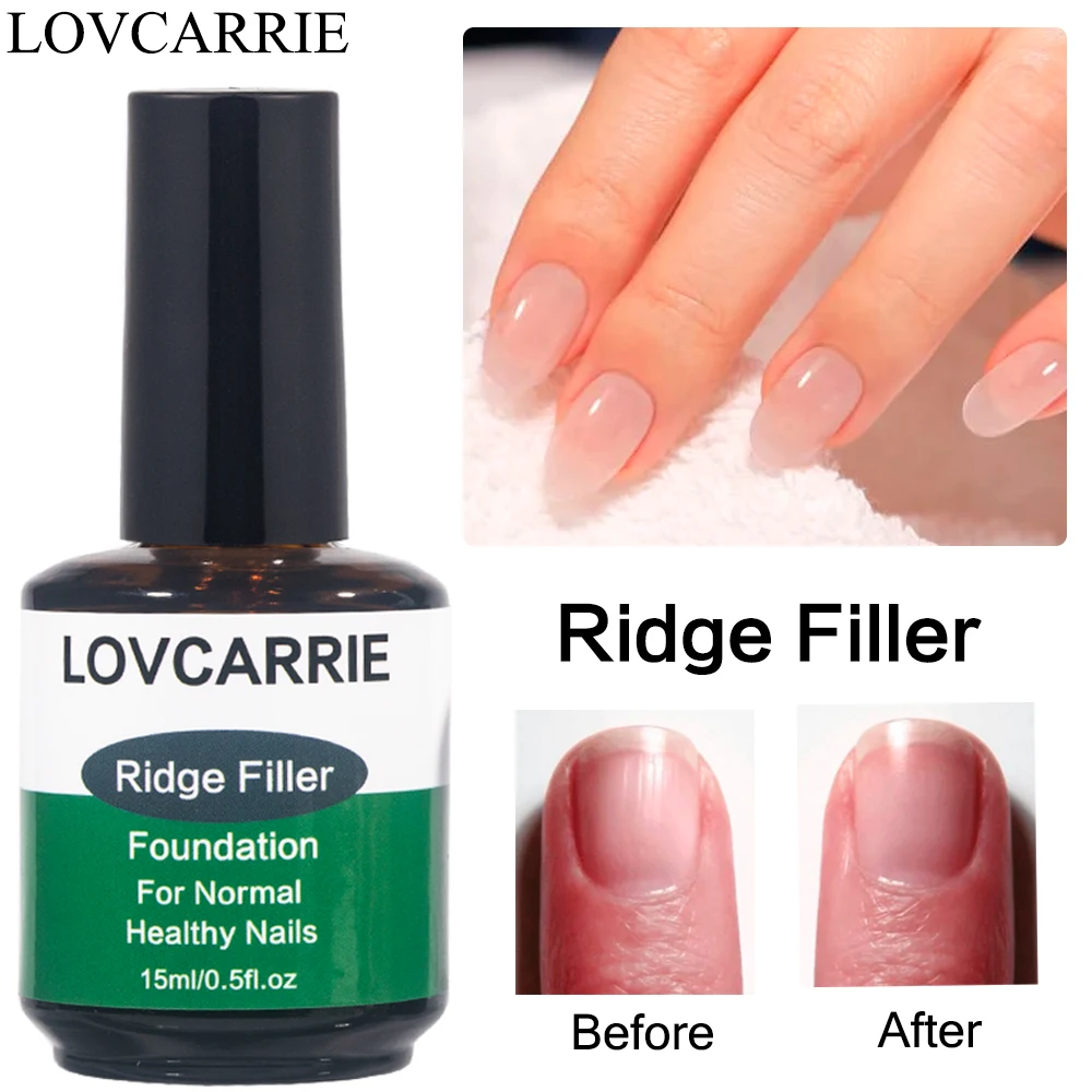 

LOVCARRIE Nail Foundation Ridge Filler For Normal Healthy Nails Regular Base Coat 15ML Fast Dry Lacquer Hybrid Varnishes