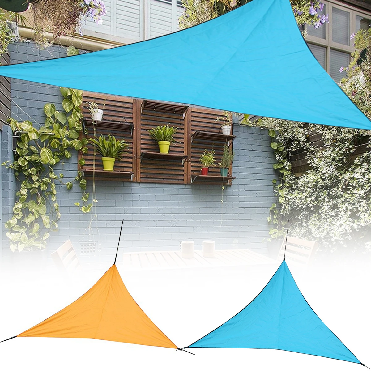 

Triangle Sun Shade Sail Outdoor Triangle Sun Shelter Sunshade Waterproof UV Block Triangular Shade Sail Outdoor with Ropes Sun