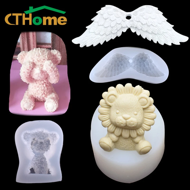 

3D Silicone Heart-shaped Soap Mold Diy Pendant Candle Polymer Clay Molds Cute Bear Crystal Epoxy Homemade Lotion Crafts Mould