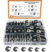cable clamp52pcs rubber cushion insulated clamp stainless steel metal clamp assortment kit 3
