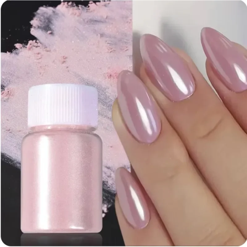 10 г 1 коробка вишнево-розовый хромированный жемчужный порошок для ногтей с