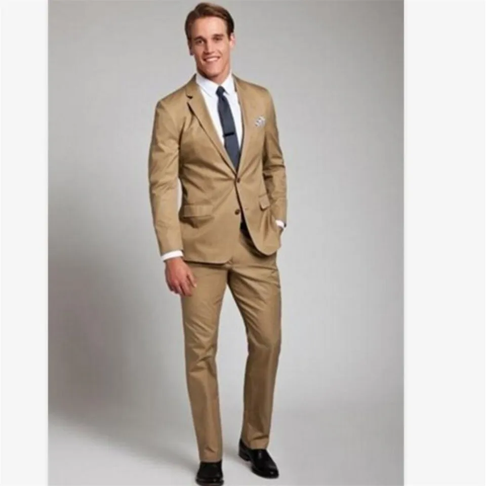 

New Men Suit Smolking Noivo Terno Slim Fit Easculino Evening Suits For Men Bridegroom Khaki Business Party Formal Prom