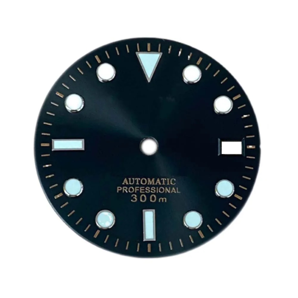 

29mm Single Calendar Green Luminous Watch Dial for NH35/NH36 Movement Modified Dial Rose Nail Watches Accessories