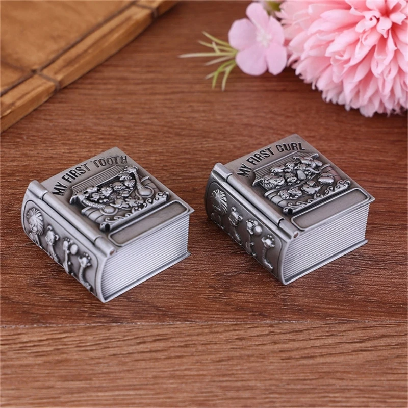Детские зубы коробка для хранения волос плода мультяшный дизайн металлическая