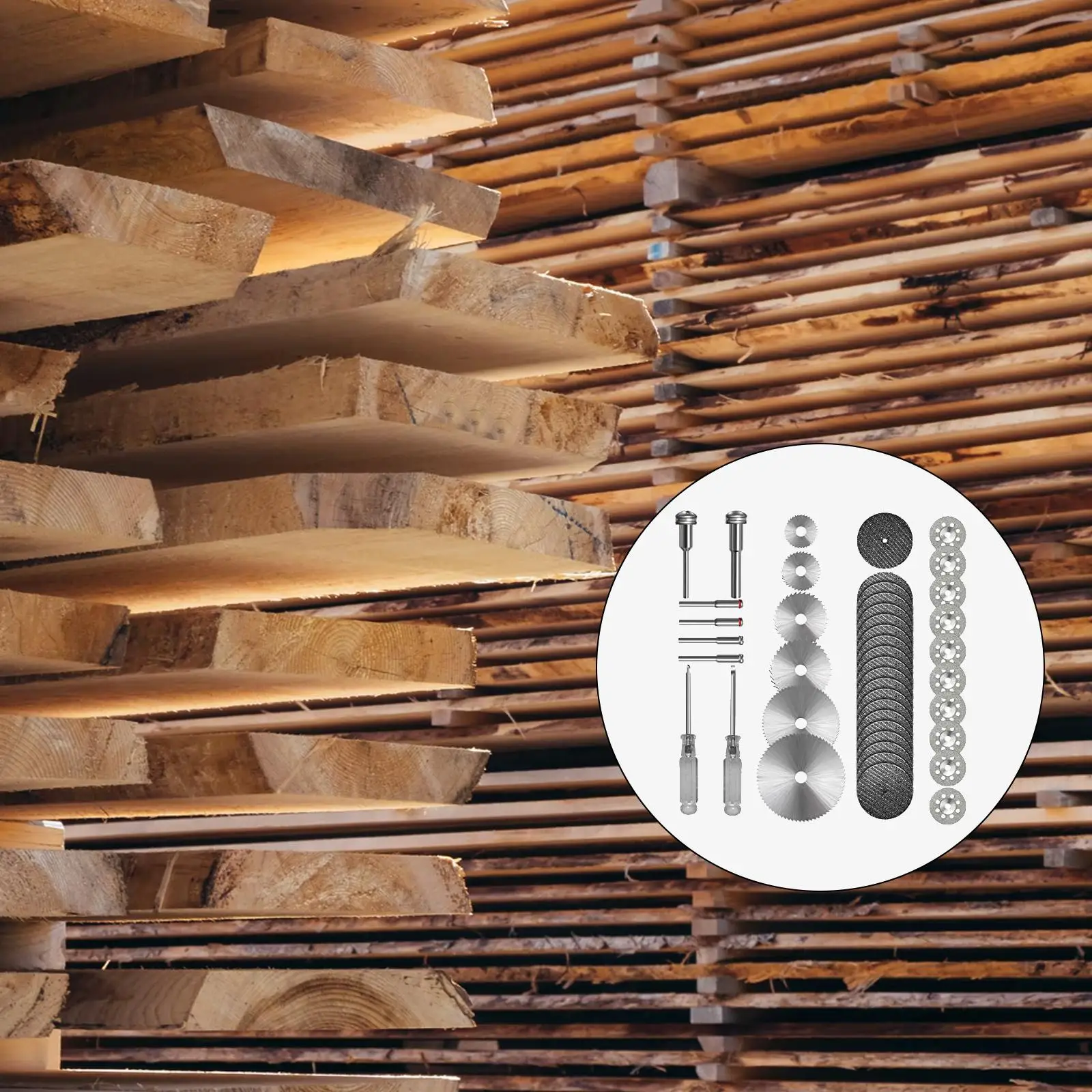 

44Pcs Cut Wheels with Mandrels HSS Circular saws Blade Resin Cut Off Disc for Marble Brick