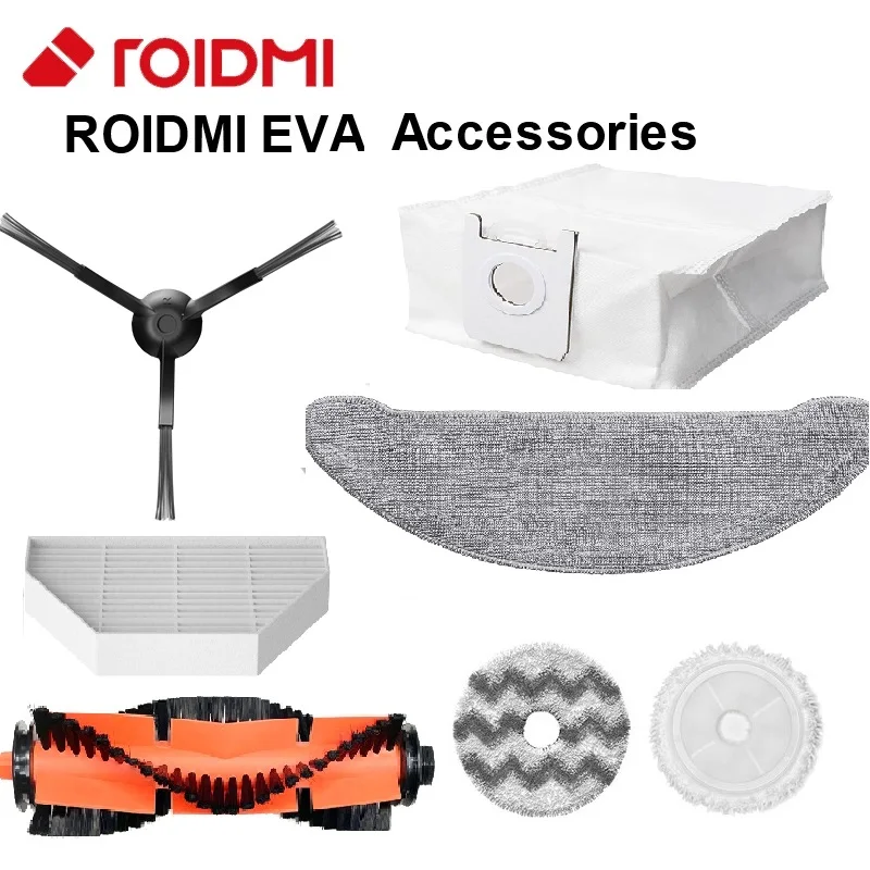 

Original ROIDMI EVA Vacuum Cleaner Parts Dust Bag Mop Rolling Brush Filter Side Brush Washable Mop Disposable Mop Accessories