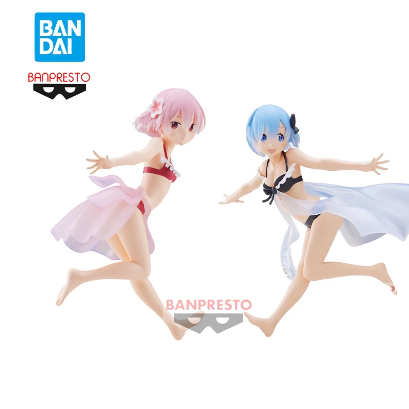 

In Stock Original 18Cm Bandai Banpresto Re:life In A Different World From Zero Rem Ram Celestial Vivi Anime Figure Model Toys
