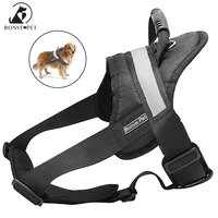 black color dog harness with handbar adjustable nylon pet vest for dogs leash dog accessories size m xl