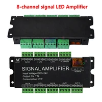 8 channel signal led amplifier for 2812bws2815ws2813ws2811 pixel rgb addressable led strip light 5v ttl output dc 5 24v