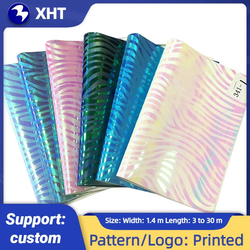 

30x135cm Zebra Grain Texture Embossed PU Holographic synthetic leather Fabric Sheet for jewelry making