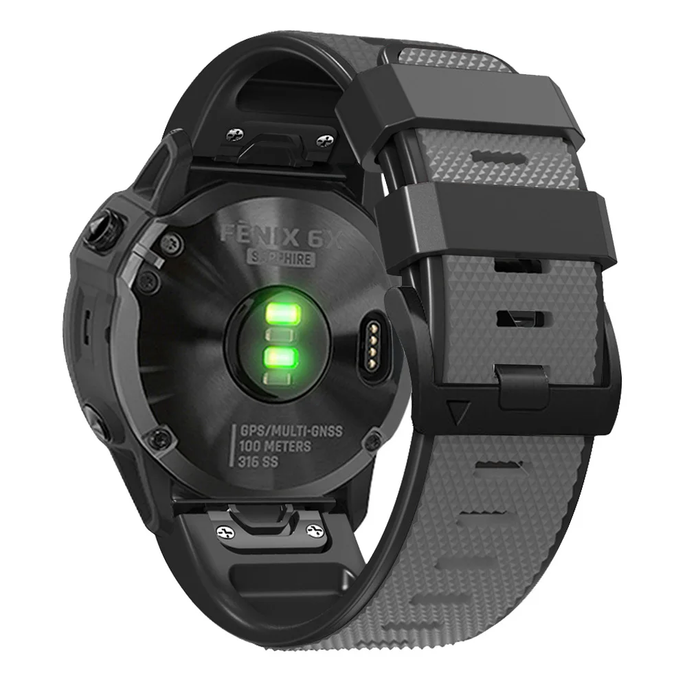 Фото Ремешок для часов Quickfit 22 мм 26 мм для Garmin Instinct 3 45 мм 50 мм Instinct2x Fenix E 8 47 мм 51 мм, силиконовый браслет Correa №4