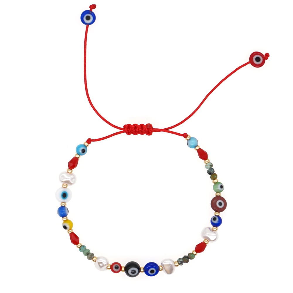 Go2boho Danity Handmade Red String Evil Eye Star and Cross Charmful Bracelet for Women Accessories as Good Luck Jewelry images - 6