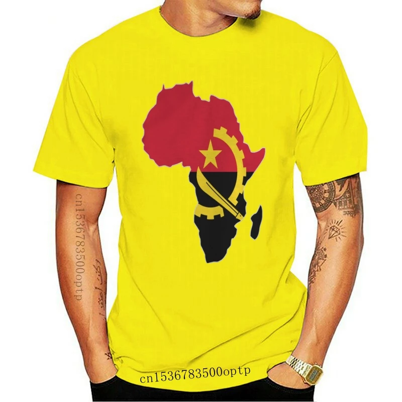 Tee Funny Men T Shirt Women Novelty Tshirt Angola Map In Africa Map Cool T-Shirt