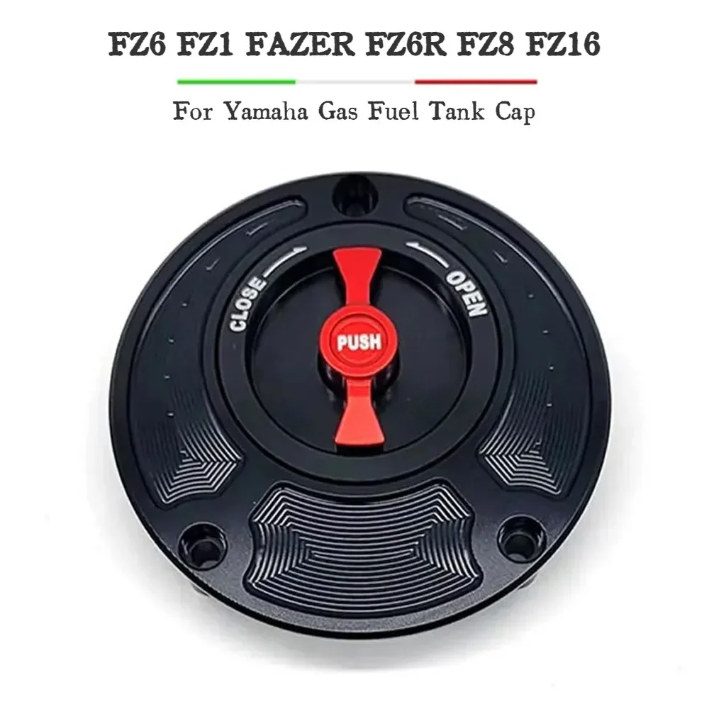 Фото Для Yamaha FZ6 FZ1 FAZER FZ6R FZ8 FZ16 Крышка топливного бензобака с ЧПУ, алюминиевая крышка без ключа, аксессуары для мотоциклов всех лет №1
