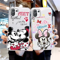 pink mickey minnie mouse phone case for xiaomi mi 12x 12 11 11t 11i 10t 10 pro lite ultra 5g 9t 9se 8 a3 transparent cover