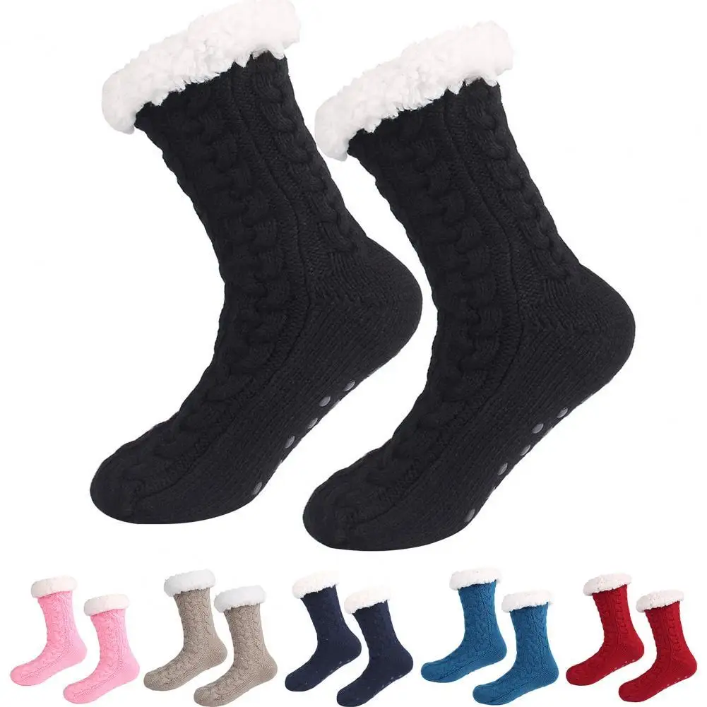 

1 Pair Floor Socks Fluffy Anti-slip Polyester Comfortable Touch Slipper Socks for Home