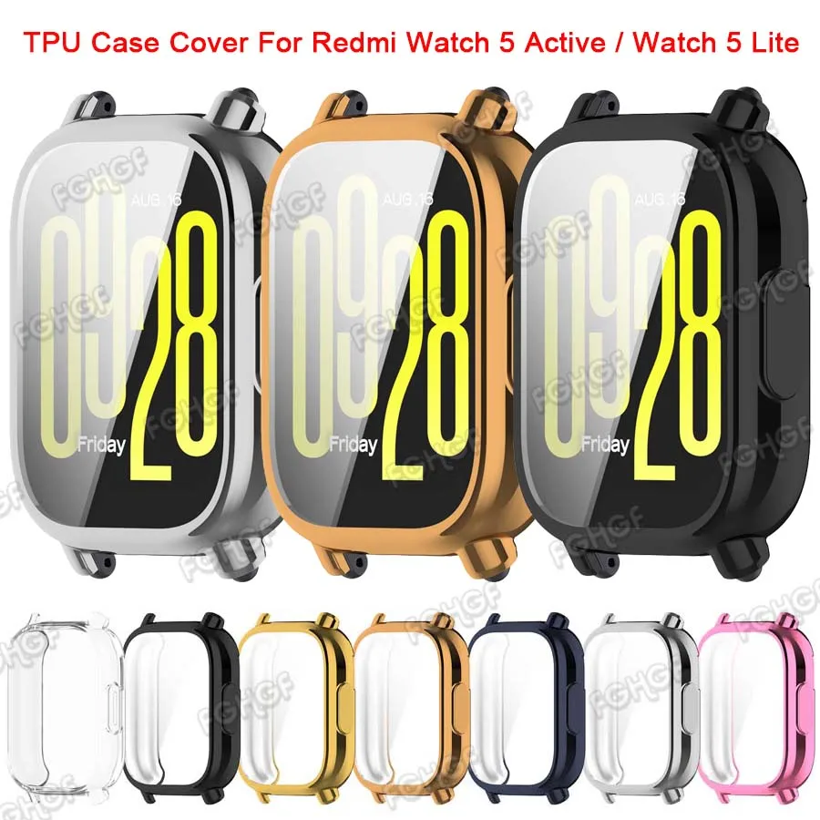 Чехол-бампер для Redmi Watch 5 Active защитная оболочка из мягкого ТПУ Lite аксессуары