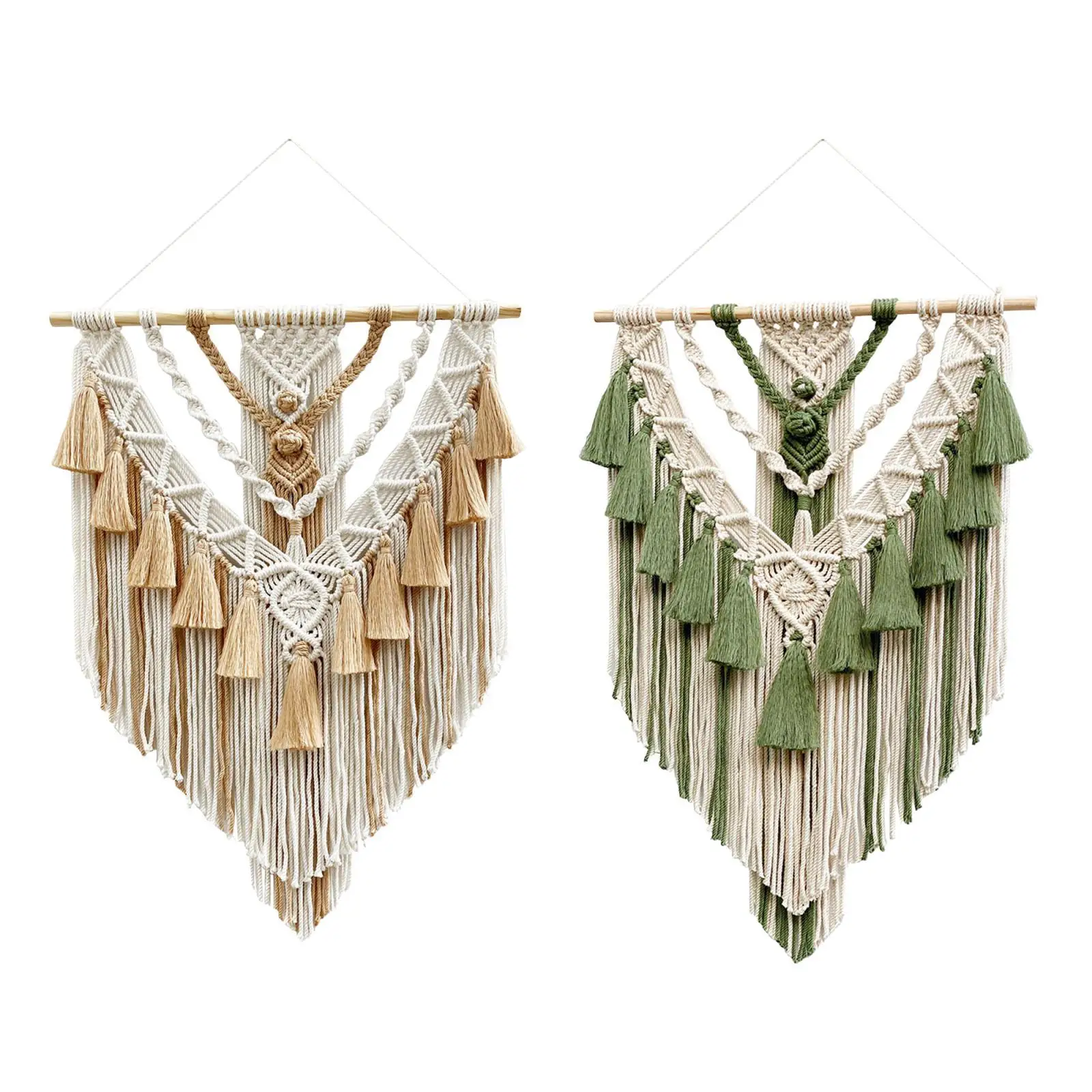 

Nordic Style Macrame Tapestry Bohemian Handmade with Tassels Ornament Wall Hanging for Playroom Porch Nursery Bedroom Decor