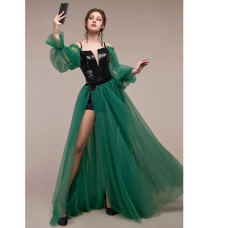 Fashionable and elegant Prom Dresses Long Sleeve Off the Shoulder Princess Dress 2022 Tulle Lace-up Formal Evening Party Dresses