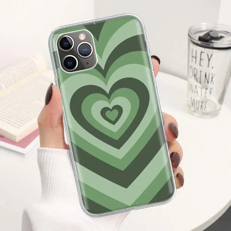 Модный чехол для телефона с фиолетовым сердцем и кругом iPhone 11 12 13 14 15 16 Pro Max 7 Plus 8 + X