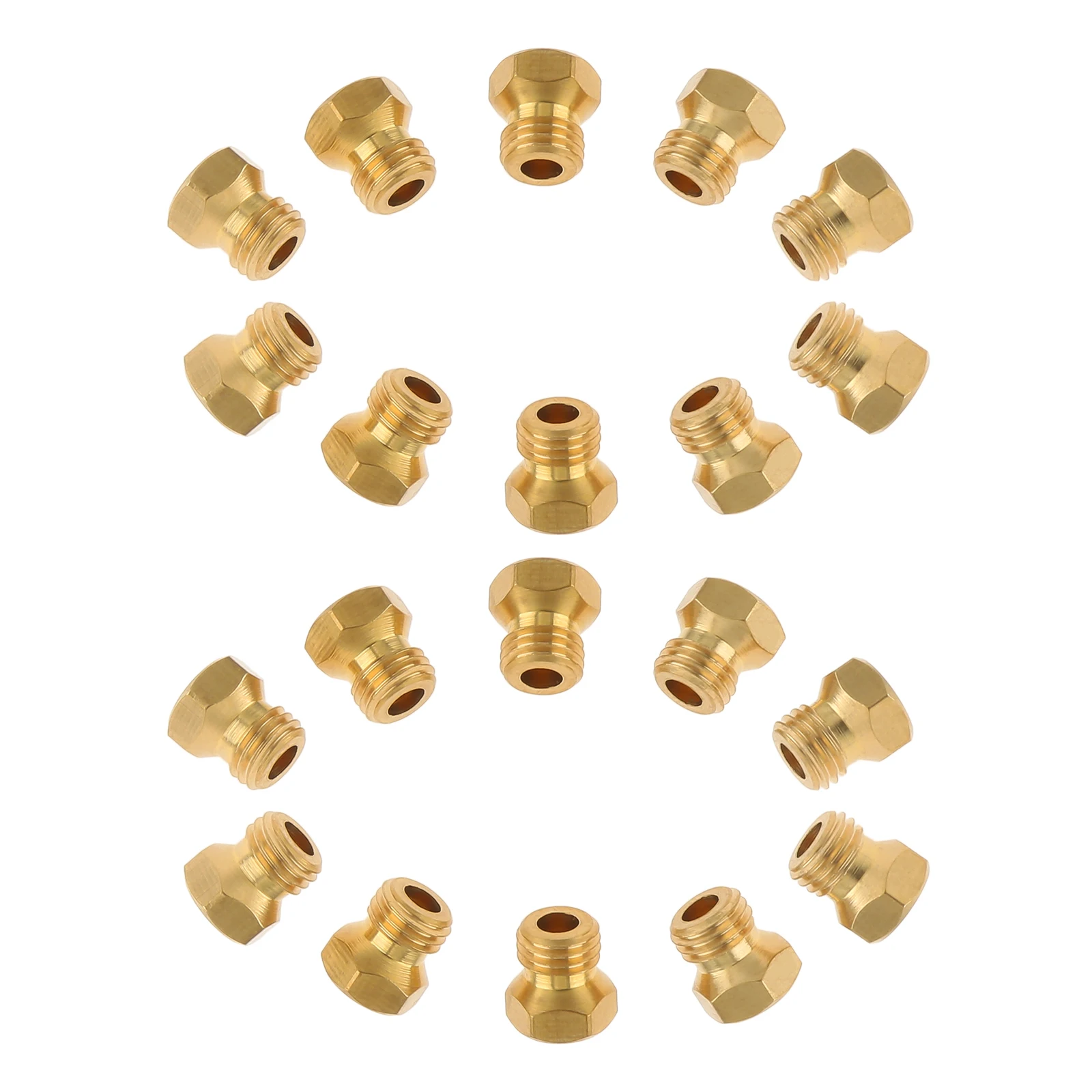 20pcs Solid Brass Jet Nozzle Kit M6&times;0.75mm/0.5mm Replace fo