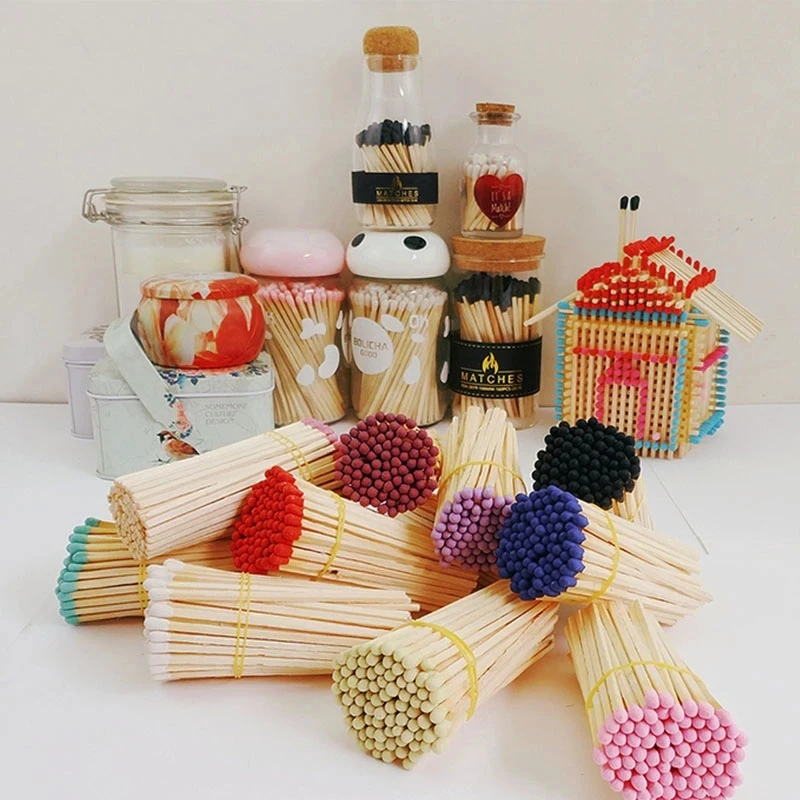 

400pcs Colored Head Matches Candles Smoking Bulk Scented Matchsticks DIY Art Matches Lighting Life Tool Cigarette Accessories