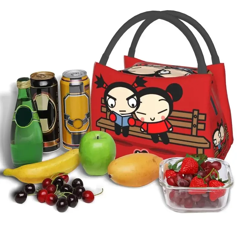 Мультяшные Изолированные сумки для ланча Pucca И Garu женщин водонепроницаемые