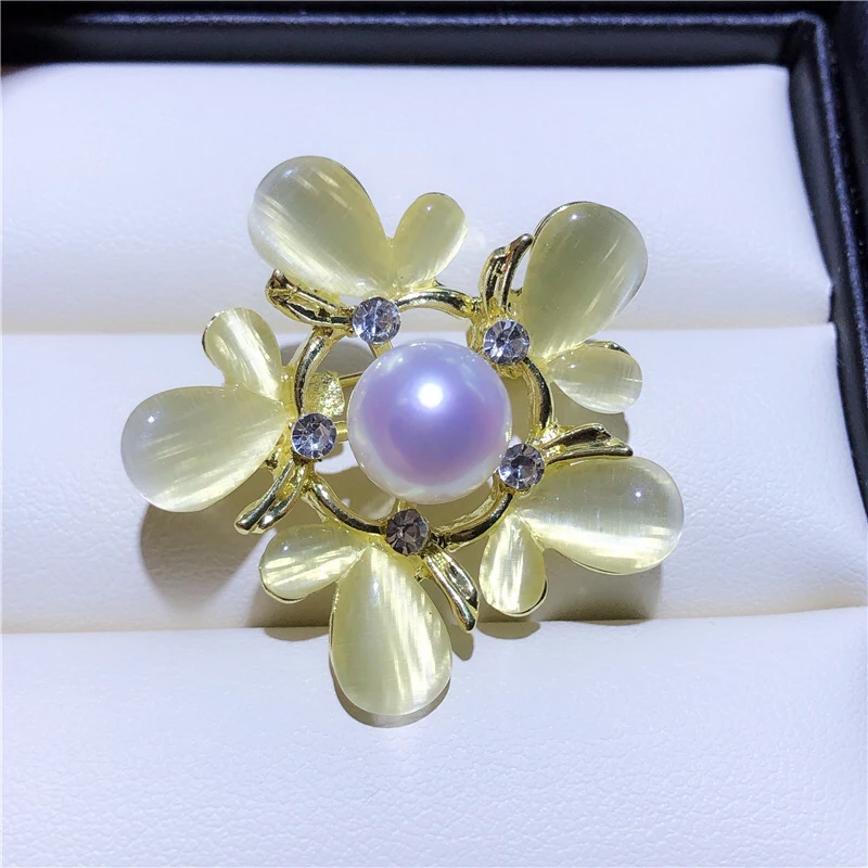 

Flower Shape Brooch Pin Mountings Base Findings Accessories Jewelry Settings Parts Mounts for Pearls Jade Crystals Agate Beads