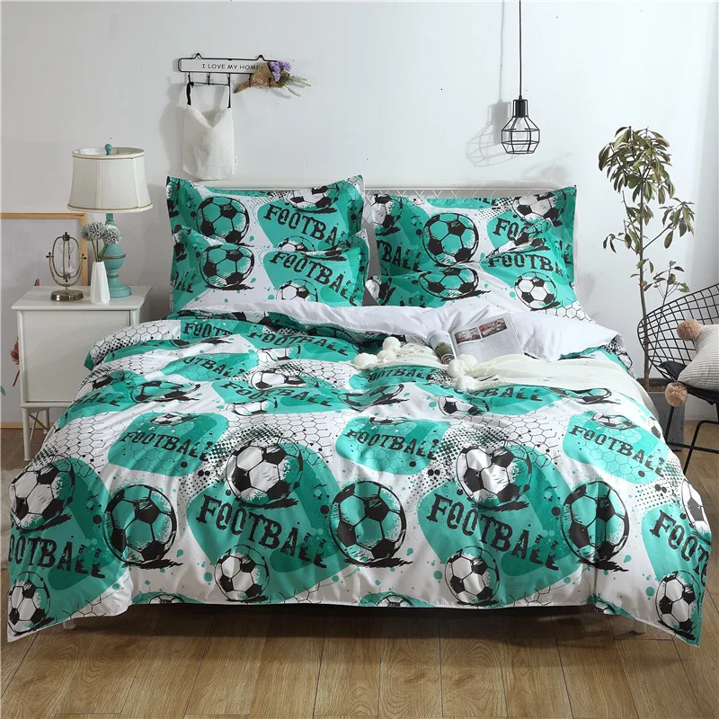 

Sports Soccer Kids Duvet Cover Set Boys Bed Football Bedding Cover Set Twin Queen Microfiber Bedclothes Bed Comforter Cover Set