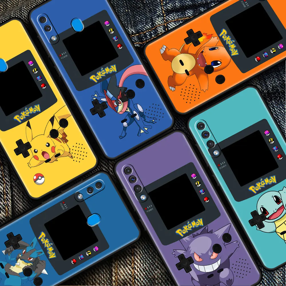 

Phone Case For Samsung Galaxy A50 A52 A03 A02s A70 A02 A10 A20e A20s A40 A30 M52 M31 Black Coque Cover Pokemon Gengar Pikachu