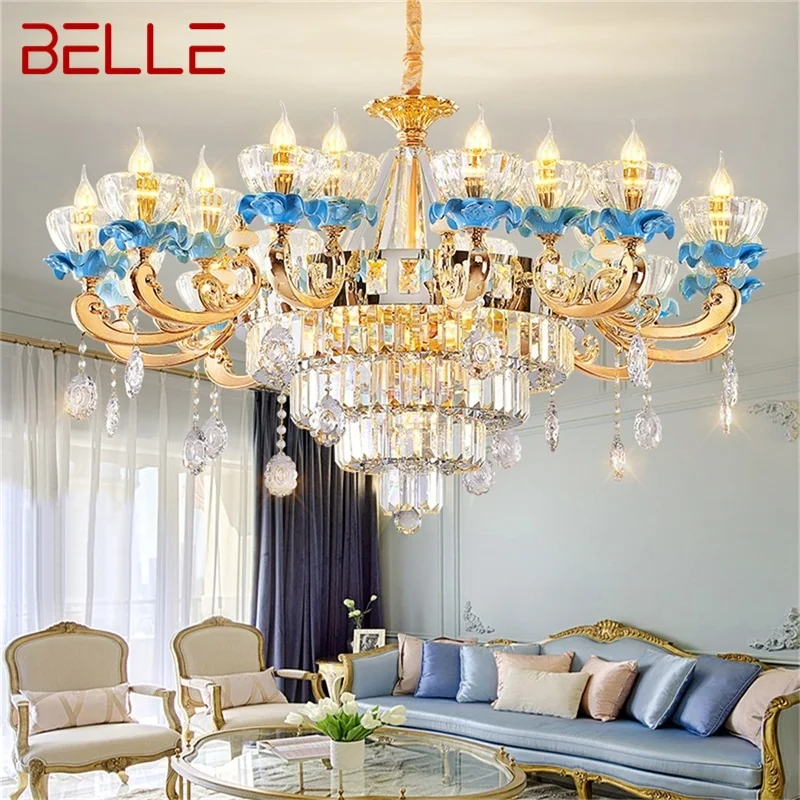 

BELLE Nordic Modern Chandelier Creative Luxury Crystal LED Candle Pendant Lamp for Home Decor Living Room Hotel Lobby Fixtures