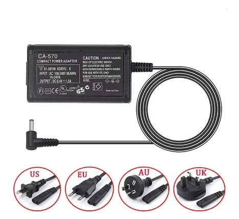 Адаптер переменного тока CA-570 CA570 CA570K для цифровой камеры Canon XC10 ZR60 ZR65MC ZR70MC ZR80 ZR85 ZR90