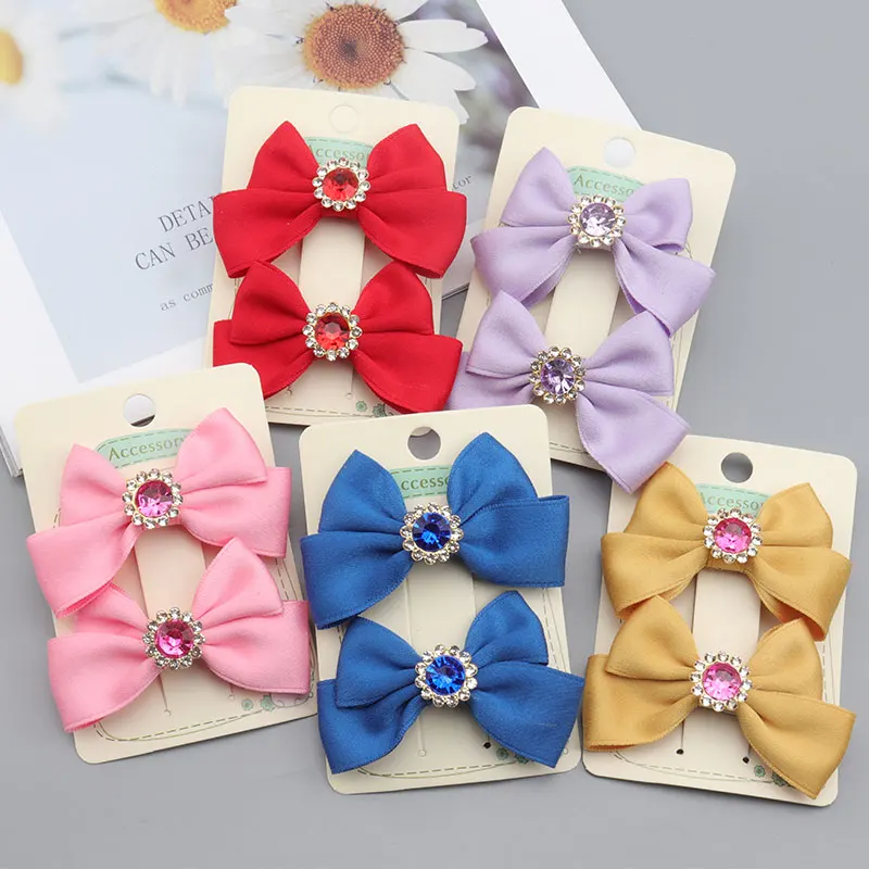 

A Pair Of Children's Bow Hair Clips High-end Cotton Clips Cute Little Girl Hair Accessories Princess Birthday Holiday Gift