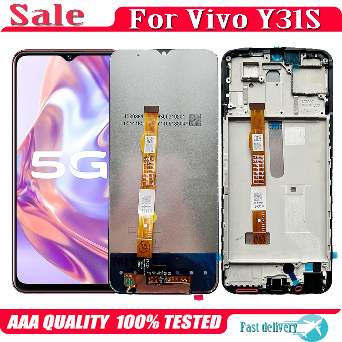 

Original 6.58" For VIVO Y31S 5G V2054A LCD Display Touch Screen Replacement Digitizer Panel Assembly