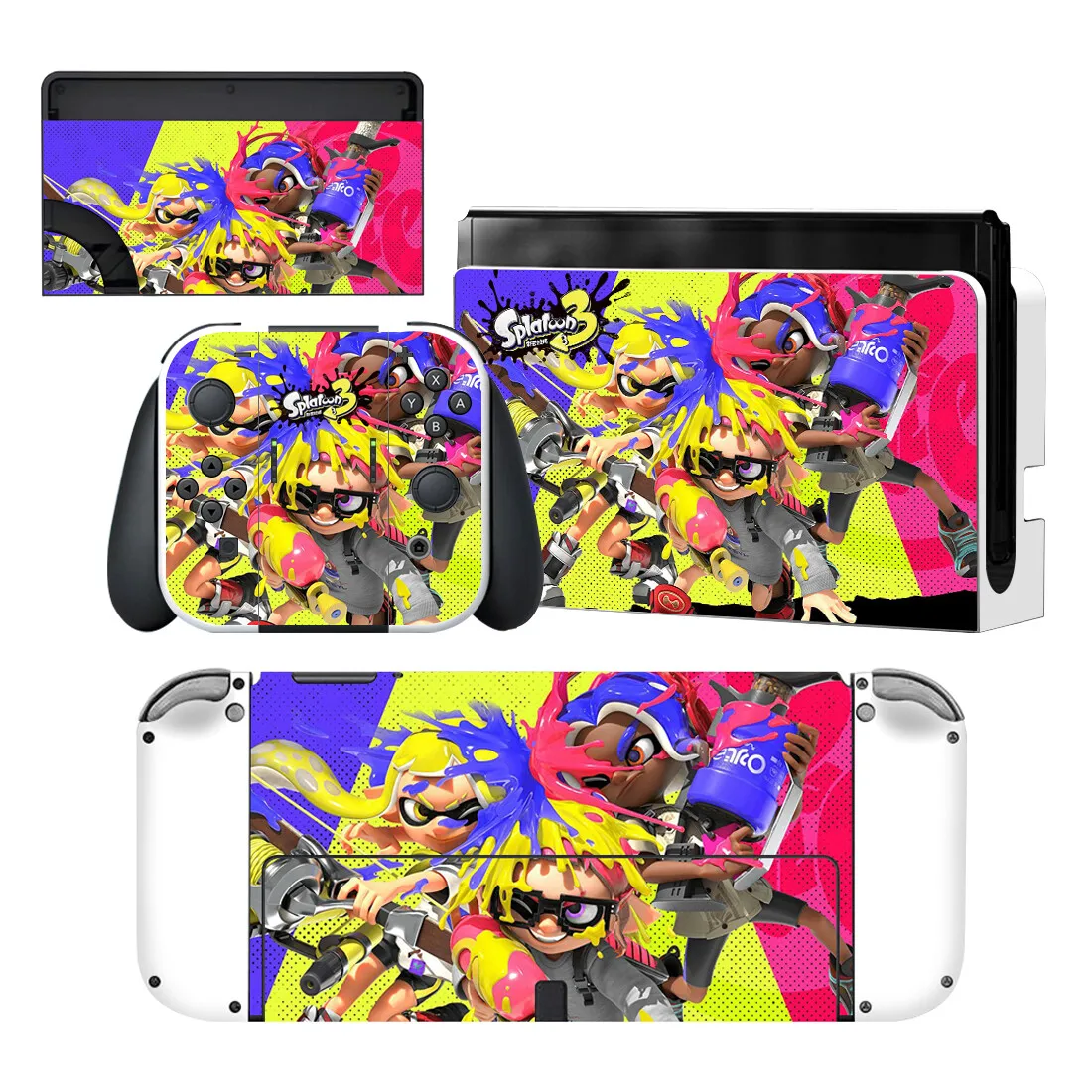 

Splatoon 3 Nintendoswitch Skin Cover Sticker Decal for Nintendo Switch OLED Console Joy-con Controller Dock Skin Vinyl