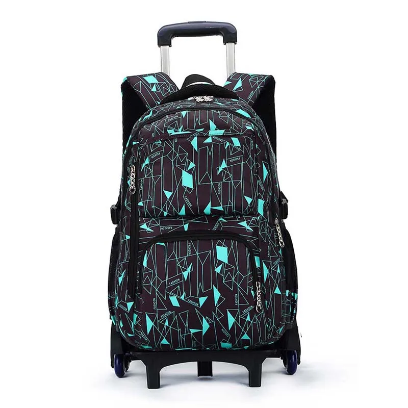 Dropshipping Removable Children School Bags With 6 Wheels Stairs Kids boys girls Trolley Schoolbag Luggage Book Bags Backpack