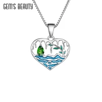 gems beauty love poems pendants necklaces for women 925 sterling silver original jewelry swiss blue topaz enamel fine jewelry