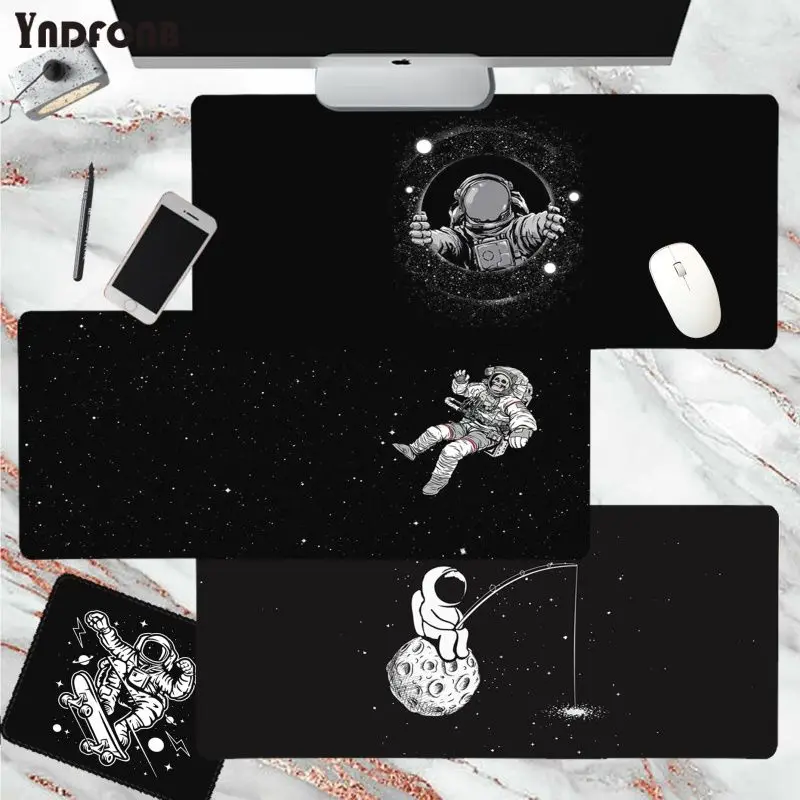 

YNDFCNB White Moon Stars Space Astronaut Mouse Mat Gaming Mousepad for Desk Mat for CSGO Game Player Desktop PC Computer Laptop